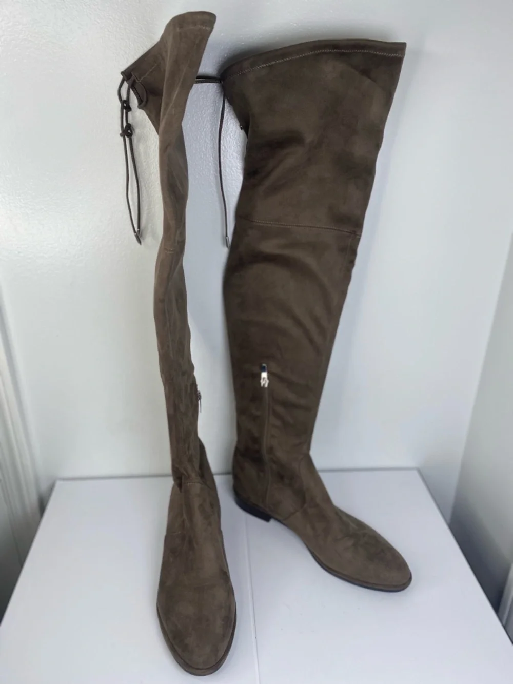 Marc Fisher Olive Brown Over-the-Knee Suede Boots